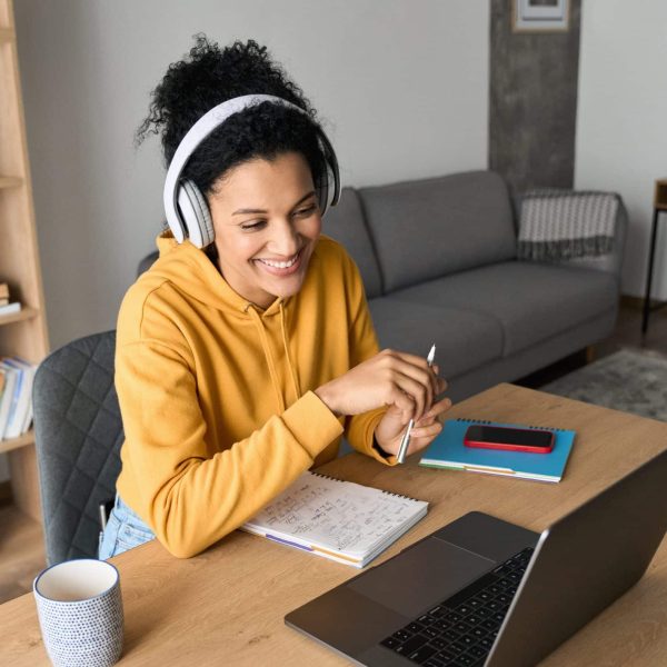 Young,Happy,Smiling,African,American,Adult,Student,Wearing,Headphones,Having Young,Happy,Smiling,African,American,Adult,Student,Wearing,Headphones,Having